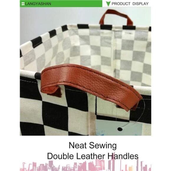 LANGYASHAN Rectangular Storage Bin Collapse Canvas Fabric Cartoon Storage - Picture 6 of 7